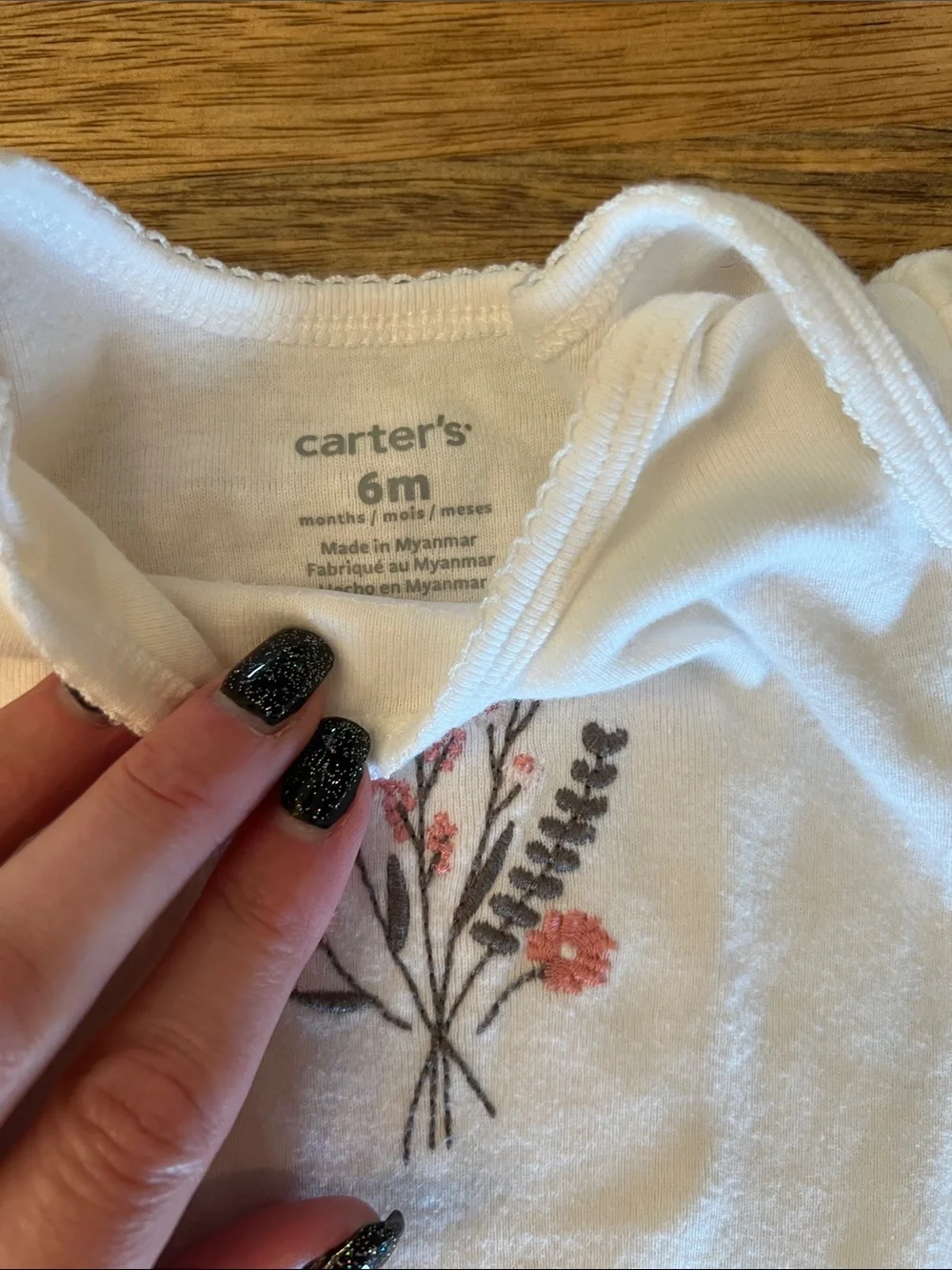 Carter's Baby One-Piece Bodysuits in White, Pink, and Sage Green